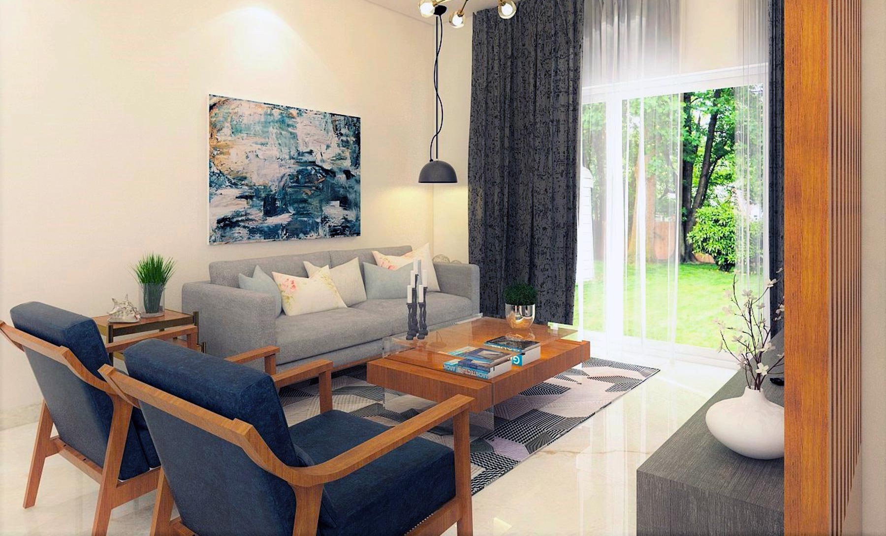Kyrah Design, Living Room Design, Purva Palm Beach